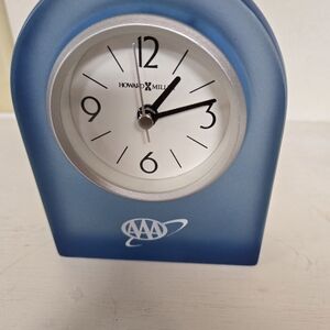 Howard Miller Translucent Blue Desktop Clock . AAA Advertising Excellent Cond.